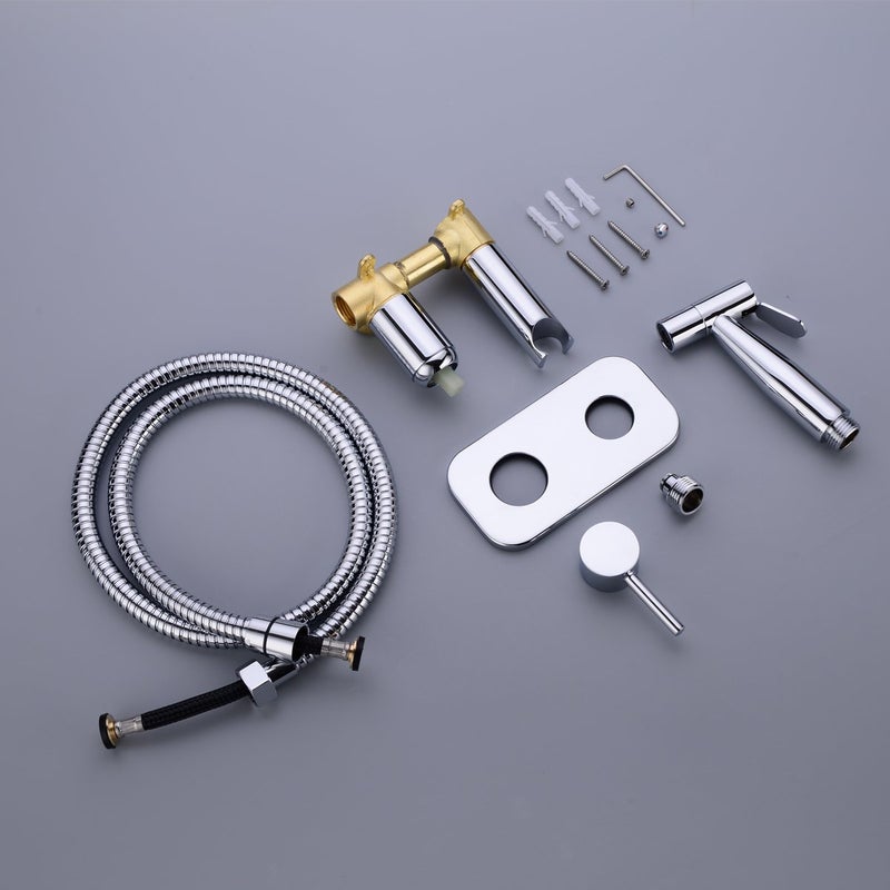 TRUSTMI Toilet Concealed Hot and Cold Bidet Spray Set, Brass Hand Held Warm Water Sprayer Shattaf,Chrome - Image 3